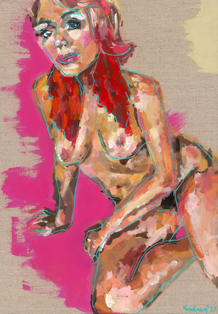 Nude Acrylic portrait Yvadney Davis Art
