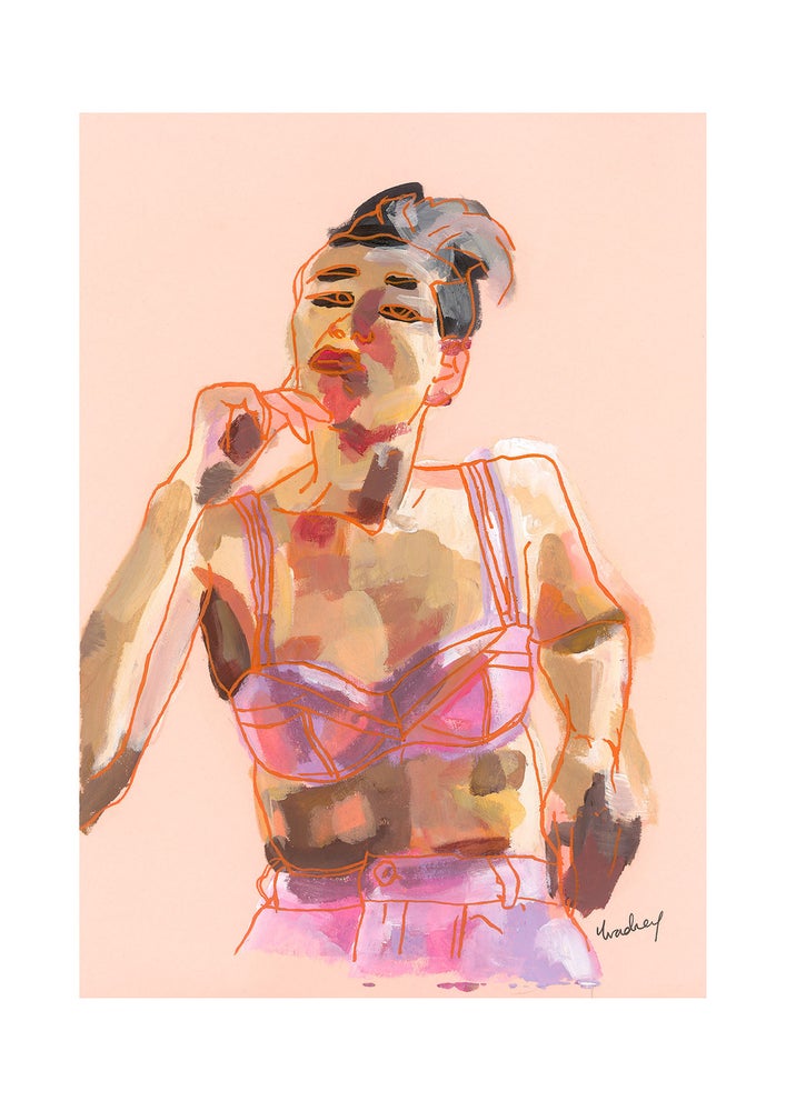 Acrylic portrait of a woman affordable art Yvadney Davis