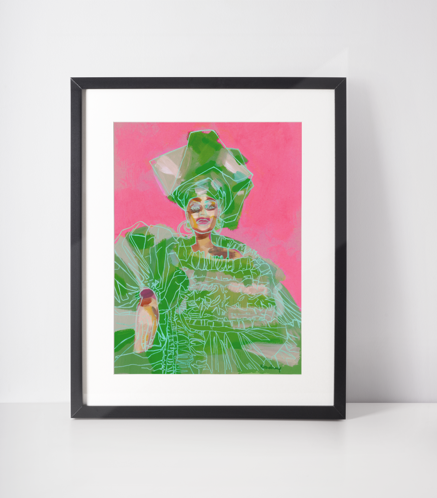 'Green Gele' Print