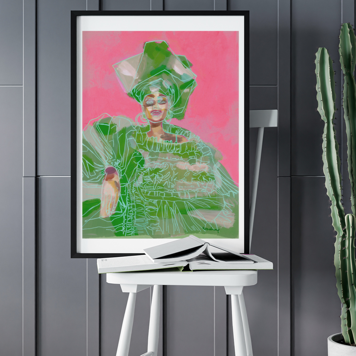 'Green Gele' Print