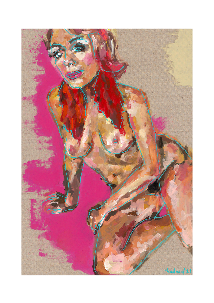 Nude Acrylic portrait Yvadney Davis Art