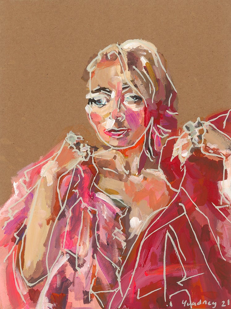 Acrylic portrait of a woman Yvadney Davis Art