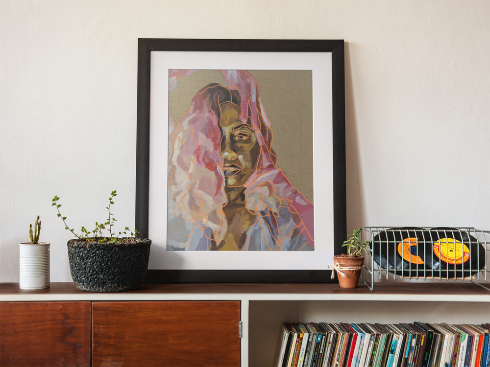 'Self Portrait in Pink' Giclee Print