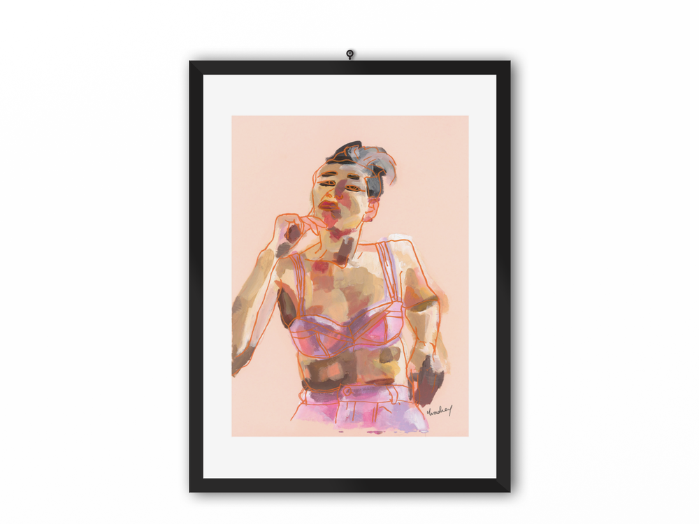Acrylic portrait of a woman affordable art Yvadney Davis